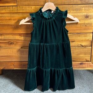 Crewcuts Girls Velvet Green Dress